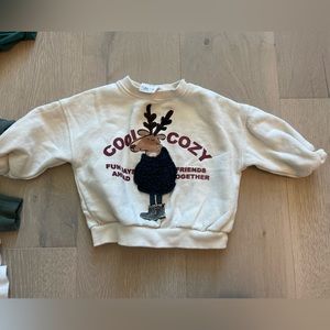 Zara Cream "Cool & Cozy" Sweatshirt with Appliqué